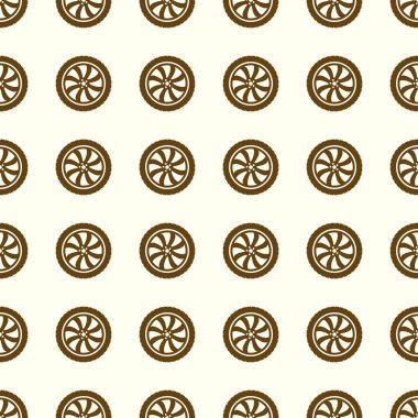 Araba tekerlek vektör çizim Dikişsiz desen arka plan üzerinde