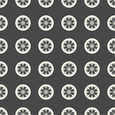 Araba tekerlek vektör çizim Dikişsiz desen arka plan üzerinde