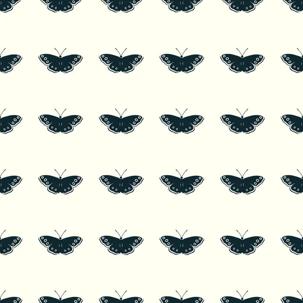 Butterfly vector illustration on a seamless pattern background — Stock Vector