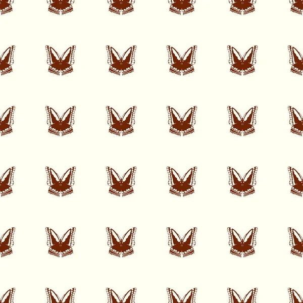 Illustration vectorielle papillon sur fond de motif sans couture — Image vectorielle