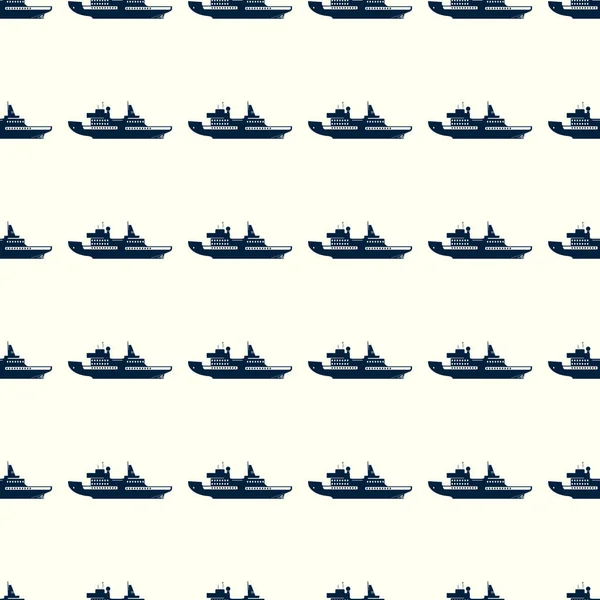 Sea transport vector illustration on a seamless pattern background — Stock Vector