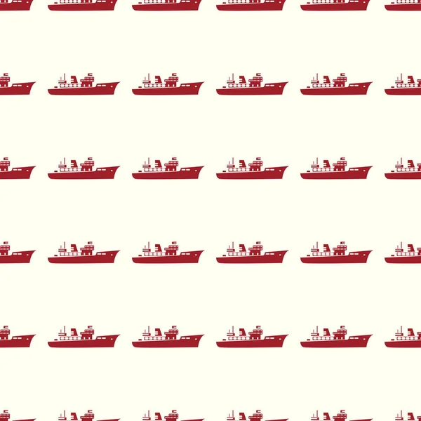 Sea transport vector illustration on a seamless pattern background — Stock Vector