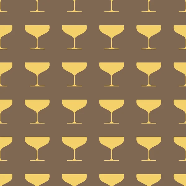 Illustration vectorielle de verres à vin sur un fond de motif sans couture — Image vectorielle