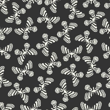 Kelebek vektör çizim Dikişsiz desen arka plan üzerinde