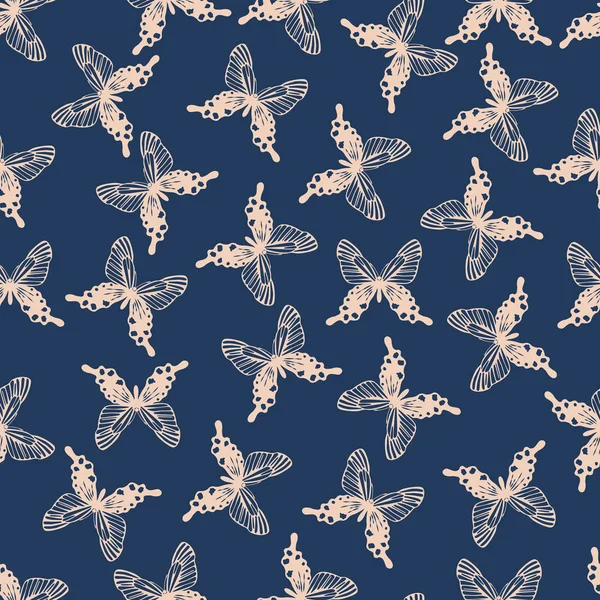 Kelebek vektör çizim Dikişsiz desen arka plan üzerinde