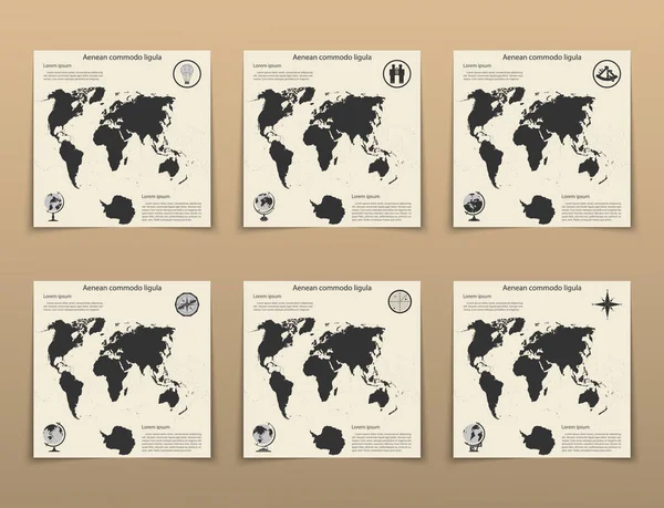 Φυλλάδιο συνοδευτική παρουσίαση αφηρημένη χάρτη γεωγραφική επιχειρήσεων infographics, τεχνολογίας ετήσια έκθεση φυλλάδιο σχεδιασμό flyer πρότυπο διάνυσμα — Διανυσματικό Αρχείο