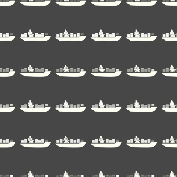 Sea transport vector illustration on a seamless pattern background — Stock Vector