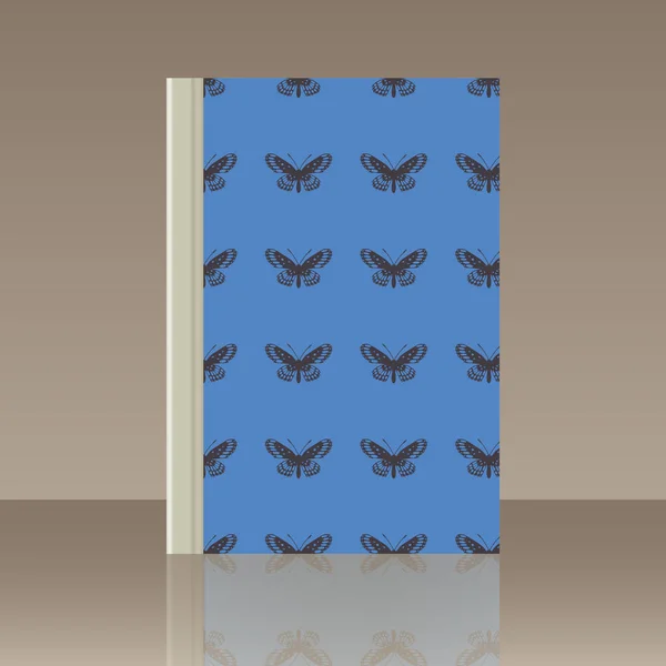 Motyl i książki. Realistyczny obraz obiektu — Wektor stockowy