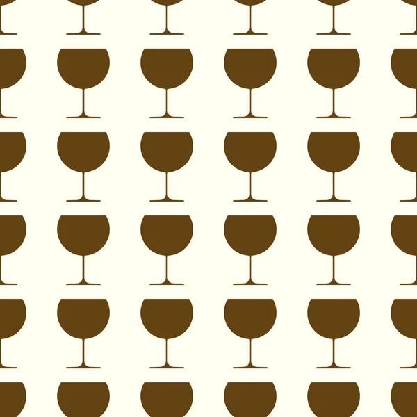 Ilustración vectorial de gafas de vino sobre un fondo de patrón sin costuras — Vector de stock