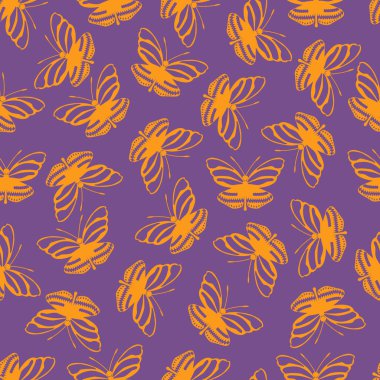 Kelebek vektör çizim Dikişsiz desen arka plan üzerinde