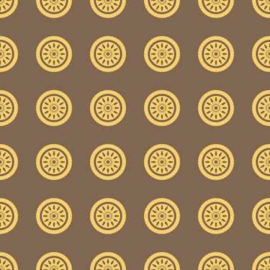 Araba tekerlek vektör çizim Dikişsiz desen arka plan üzerinde