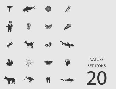 Doğa düz simgeler kümesi. Vektör çizim