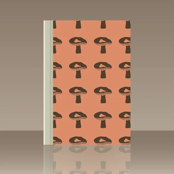 Svamp och bok. Realistisk bild av objektet — Stock vektor