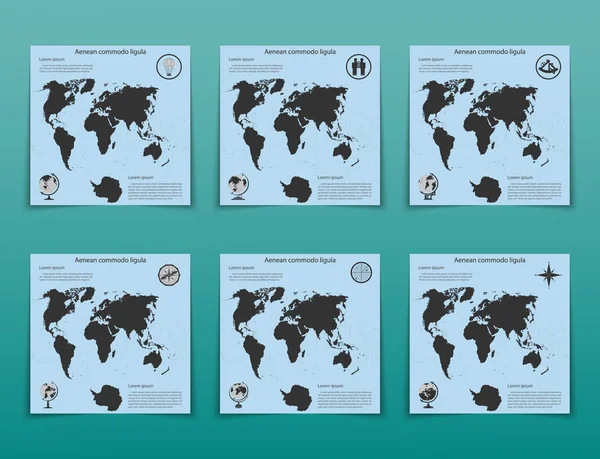 Portada folleto presentación mapa abstracto geográfico negocios infografías, tecnología informe anual folleto folleto diseño plantilla vector — Archivo Imágenes Vectoriales