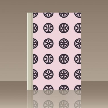 Araba tekerlek ve kitap. Nesnenin gerçekçi görüntü