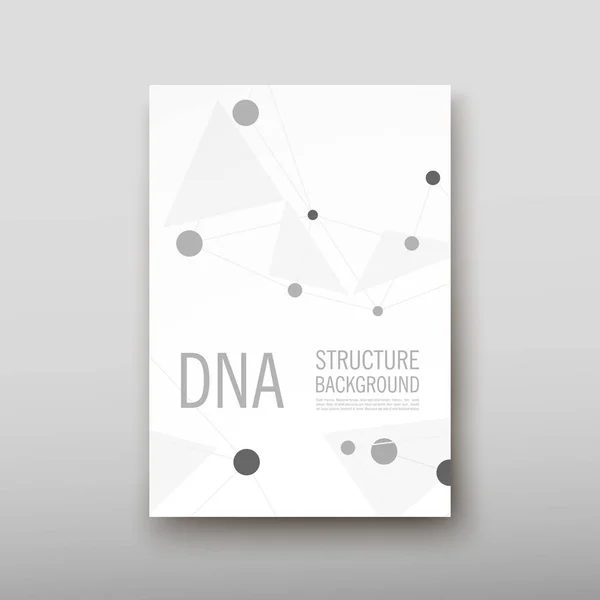 DNA soyut geometrik arka plan, A4 düzeninde teknoloji broşür afiş tasarım şablonu vektör gölge ayarla.