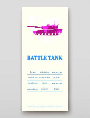 Savaş tankı broşür kapak sunu soyut, düzeni boyutu teknoloji yıllık rapor broşür el ilanı tasarım şablonu vektör
