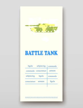 Savaş tankı broşür kapak sunu soyut, düzeni boyutu teknoloji yıllık rapor broşür el ilanı tasarım şablonu vektör