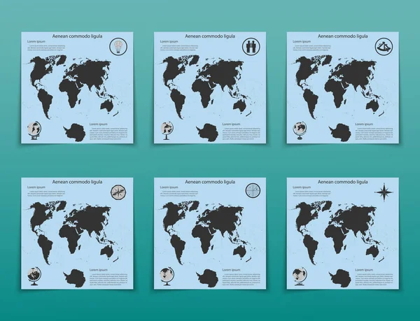 Portada folleto presentación mapa abstracto geográfico negocios infografías, tecnología informe anual folleto folleto diseño plantilla vector — Archivo Imágenes Vectoriales