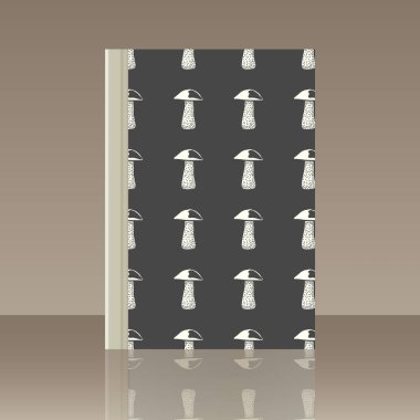 Mantar ve kitap. Nesnenin gerçekçi görüntü