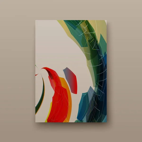 传单封面介绍抽象几何背景, 布局在 A4 集技术小册子传单设计模板矢量阴影 — 图库矢量图片
