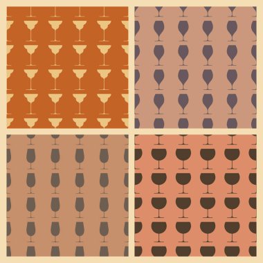 Kadehlerin Dikişsiz desen arka plan illüstrasyon vektör