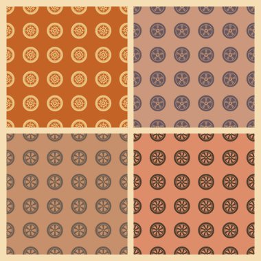 Araba tekerlek vektör çizim Dikişsiz desen arka plan üzerinde