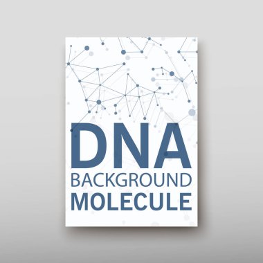 DNA soyut geometrik arka plan, A4 düzeninde teknoloji broşür afiş tasarım şablonu vektör gölge ayarla.