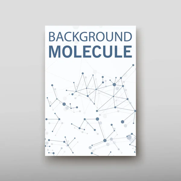 Fondo geométrico abstracto de ADN, diseño en A4 set sombra de vector de plantilla de tecnología folleto flyer diseño — Vector de stock