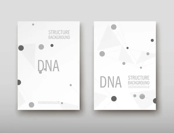 ADN abstrait fond géométrique, mise en page en A4 set technologie brochure dépliant conception modèle vectoriel ombre — Image vectorielle