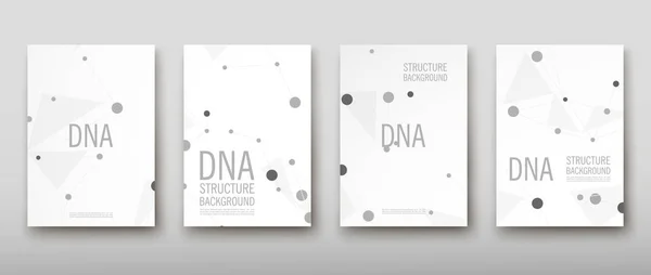 DNA abstracte geometrische achtergrond, lay-out in A4 ingesteld technologie brochure flyer ontwerp sjabloon vector schaduw — Stockvector