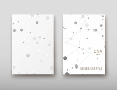 Afiş broşür afiş tasarım şablonu vektör, Dna soyut geometrik arka plan, A4 boyutu gölge düzeninde