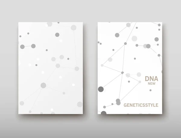 Afiş broşür afiş tasarım şablonu vektör, Dna soyut geometrik arka plan, A4 boyutu gölge düzeninde
