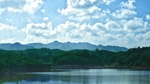 Спокойное место на озере с кашалотами — стоковое фото