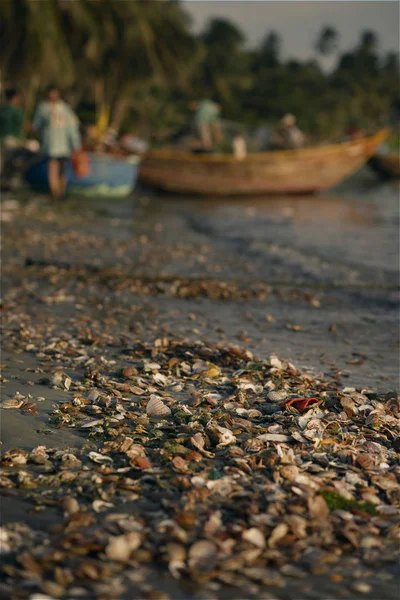 Vue Sur Plage Village Vietnamien Pêcheurs Mui Vietnam Asie Sud — Photo