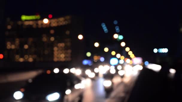 Bulanık Gece Trafik Işıkları Bangkok Tayland — Stok video