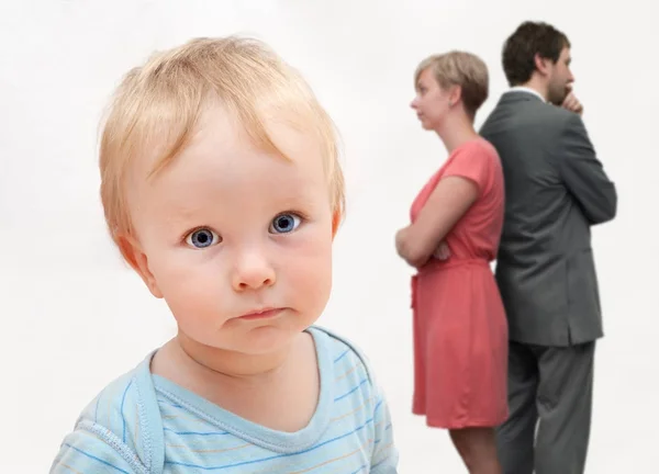 Riña de niños y padres — Foto de Stock