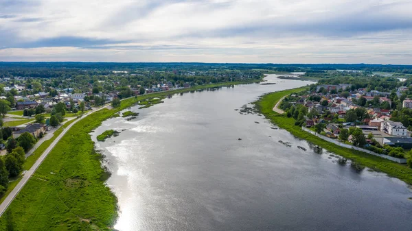 Jekabpils Lettonie Juin 2019 Vue Aérienne Depuis Drone Volant Dessus — Photo