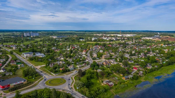 Jekabpils Letonia Junio 2019 Vista Aérea Desde Avión Tripulado Volador — Foto de Stock