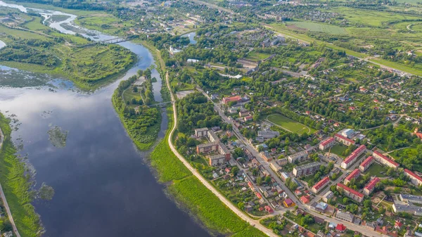 Jekabpils Lettonie Juin 2019 Vue Aérienne Depuis Drone Volant Dessus — Photo