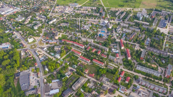 Jekabpils Latvia June 2019 Aerial View Flying Drone Jekabpils City — Stock Photo, Image