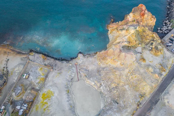Foto Vista Aérea Del Dron Volador Los Baños Lodo Volcánicos — Foto de Stock