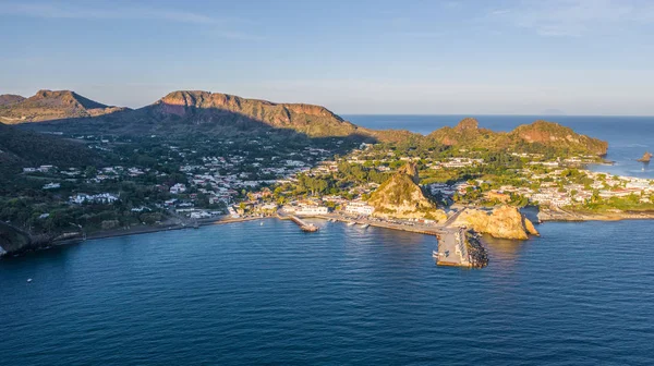 Foto Aerea Dal Drone Volante Vulcano Island Lipari Salina Island — Foto Stock