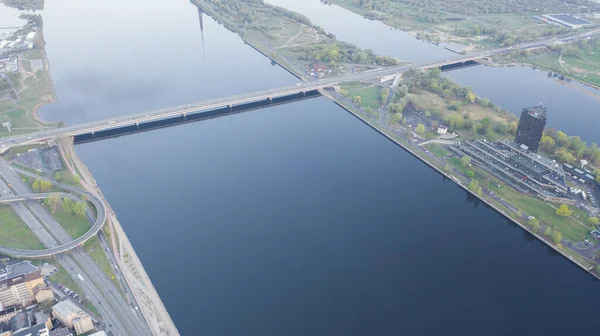 Vue Aérienne Des Ponts Riga Rivière Daugava Tour Télévision Des — Photo