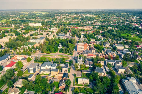 Rezekne Lotyšsko Července 2019 Krásná Letecká Fotografie Letícího Dronu Panoramatická — Stock fotografie