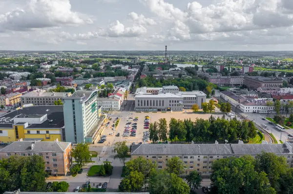 Beautiful Aerial View Photo Flying Drone Panoramic Daugavpils City Center — Stock Photo, Image