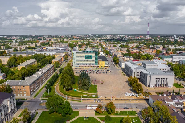 Krásný Letecký Pohled Fotografie Létání Drone Panoramatické Daugavpils Centra Města — Stock fotografie