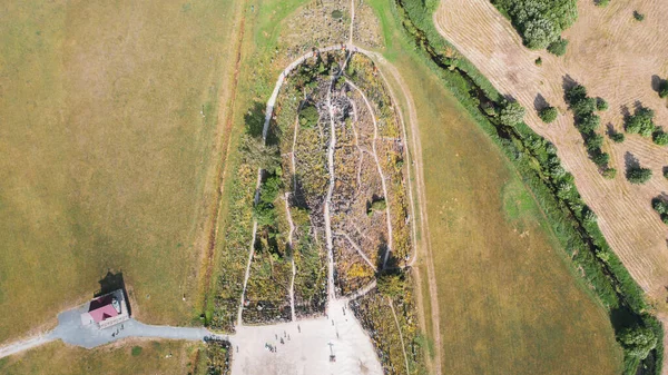 Vacker Flygfoto Från Flygande Drönare Panorama Hill Crosses Kryziu Kalnas — Stockfoto