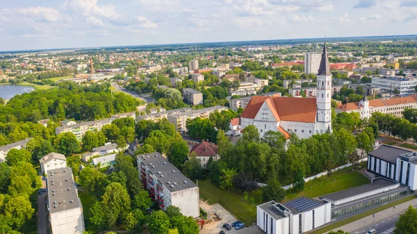 Hermosa Foto Vista Aérea Desde Avión Tripulado Volador Panorámico Siauliai — Foto de Stock