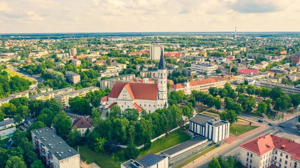 Hermosa Foto Vista Aérea Desde Avión Tripulado Volador Panorámico Siauliai — Foto de Stock